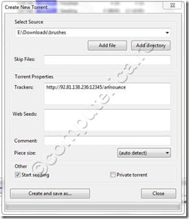 torrent creation